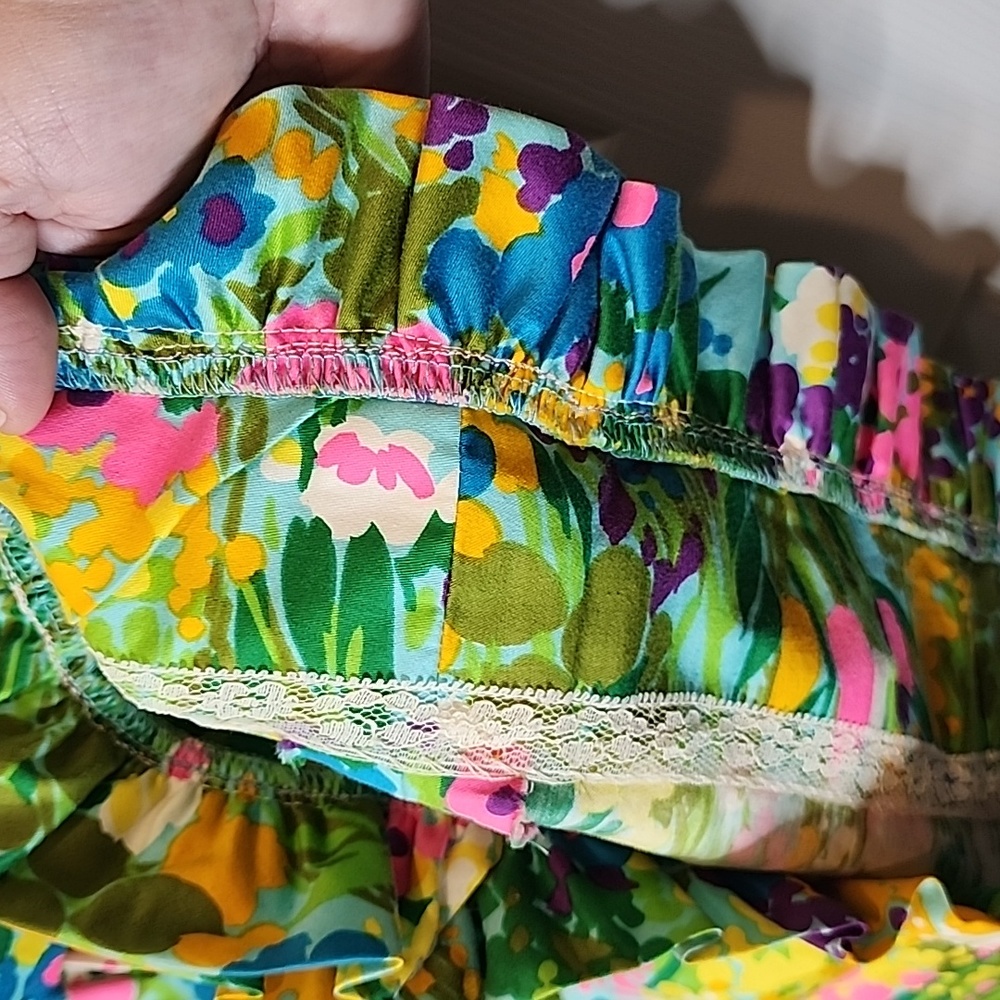 VINTAGE Tanner of North Carolina Bright Floral Scoop Neck Women's Dress Size 8 - Picture 6 of 7